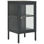 Vidaxl buffet anthracite 38x35x70 cm acier et verre