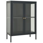 Vidaxl buffet anthracite 75x35x105 cm acier et verre