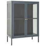 Vidaxl buffet anthracite 75x35x105 cm acier et verre