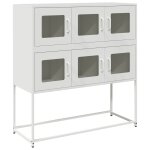 Vidaxl buffet blanc 100, 5x39x107 cm acier lamin� � froid