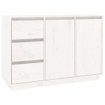 Vidaxl buffet blanc 111x34x75 cm bois massif de pin