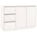 Vidaxl buffet blanc 111x34x75 cm bois massif de pin