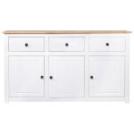 Vidaxl buffet blanc 135x40x80 cm pin solide gamme panama