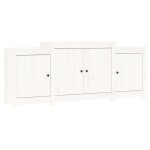 Vidaxl buffet blanc 164x37x68 cm bois massif de pin