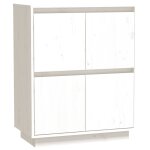 Vidaxl buffet blanc 60x34x75 cm bois massif de pin