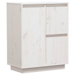 Vidaxl buffet blanc 60x34x75 cm bois massif de pin