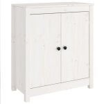Vidaxl buffet blanc 70x35x80 cm bois massif de pin