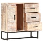 Vidaxl buffet blanc 73x30x75 cm bois d'acacia massif