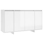Vidaxl buffet blanc brillant 135x41x75 cm bois d'ing�nierie