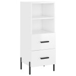 Vidaxl buffet blanc brillant 34, 5x34x90 cm bois d'ing�nierie