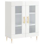Vidaxl buffet blanc brillant 69, 5x34x90 cm bois d'ingnierie