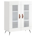 Vidaxl buffet blanc brillant 69, 5x34x90 cm bois d'ing�nierie