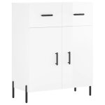 Vidaxl buffet blanc brillant 69, 5x34x90 cm bois d'ing�nierie