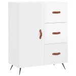 Vidaxl buffet blanc brillant 69, 5x34x90 cm bois d'ingnierie