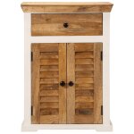 Vidaxl buffet blanc et marron 55x30x73 cm bois de manguier solide brut