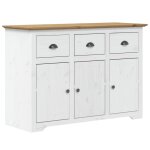 Vidaxl buffet bodo blanc et marron 115, 5x44x80 cm bois massif de pin