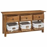 Vidaxl buffet bois d'acajou massif 100x30x50 cm