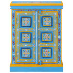 Vidaxl buffet bois massif de manguier peinture manuelle turquoise