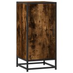 Vidaxl buffet chne fum 35, 5x35x76 cm bois d'ingnierie et mtal