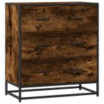 Vidaxl buffet chne fum 68x35x76 cm bois d'ingnierie et mtal