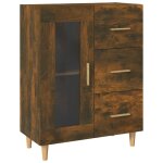 Vidaxl buffet chne fum 69, 5x34x90 cm bois d'ingnierie
