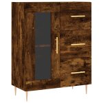 Vidaxl buffet chne fum 69, 5x34x90 cm bois d'ingnierie