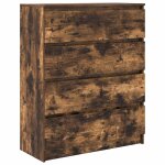 Vidaxl buffet ch�ne fum� 80x35x99 cm bois d'ing�nierie