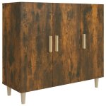 Vidaxl buffet ch�ne fum� 90x34x80 cm bois d'ing�nierie