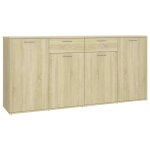 Vidaxl buffet ch�ne sonoma 160x36x75 cm bois d'ing�nierie