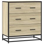 Vidaxl buffet ch�ne sonoma 68x35x76 cm bois d'ing�nierie et m�tal