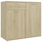 Vidaxl buffet ch�ne sonoma 80x36x75 cm bois d'ing�nierie