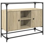 Vidaxl buffet avec dessus en verre chne sonoma bois d'ingnierie