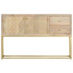 Vidaxl buffet dor 120x30x75 cm bois de manguier massif