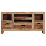 Vidaxl buffet gris 100x30x50 cm bois massif