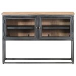Vidaxl buffet gris 100x30x70 cm bois d'acacia massif