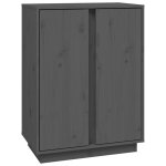 Vidaxl buffet gris 60x35x80 cm bois massif de pin