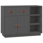 Vidaxl buffet gris 98, 5x40x75 cm bois massif de pin