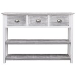 Vidaxl buffet gris antique 108x30x76 cm bois de paulownia massif Vidaxl buffet gris antique 108x30x76 cm bois de paulownia massif