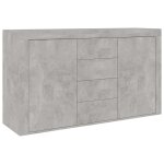 Vidaxl buffet gris bton 120x36x69 cm bois d?ingnierie