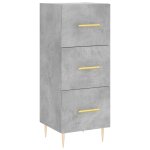 Vidaxl buffet gris b�ton 34, 5x34x90 cm bois d'ing�nierie