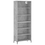 Vidaxl buffet gris bton 69, 5x32, 5x180 cm bois d'ingnierie