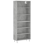 Vidaxl buffet gris bton 69, 5x32, 5x180 cm bois d'ingnierie