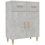 Vidaxl buffet gris b�ton 69, 5x34x89 cm bois d'ing�nierie