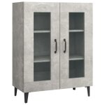 Vidaxl buffet gris b�ton 69, 5x34x90 cm bois d'ing�nierie