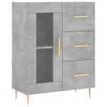 Vidaxl buffet gris b�ton 69, 5x34x90 cm bois d'ing�nierie