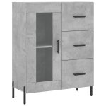 Vidaxl buffet gris b�ton 69, 5x34x90 cm bois d'ing�nierie
