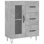 Vidaxl buffet gris b�ton 69, 5x34x90 cm bois d'ing�nierie