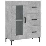 Vidaxl buffet gris b�ton 69, 5x34x90 cm bois d'ing�nierie