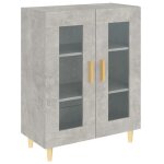 Vidaxl buffet gris b�ton 69, 5x34x90 cm bois d'ing�nierie