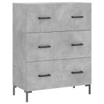Vidaxl buffet gris b�ton 69, 5x34x90 cm bois d'ing�nierie